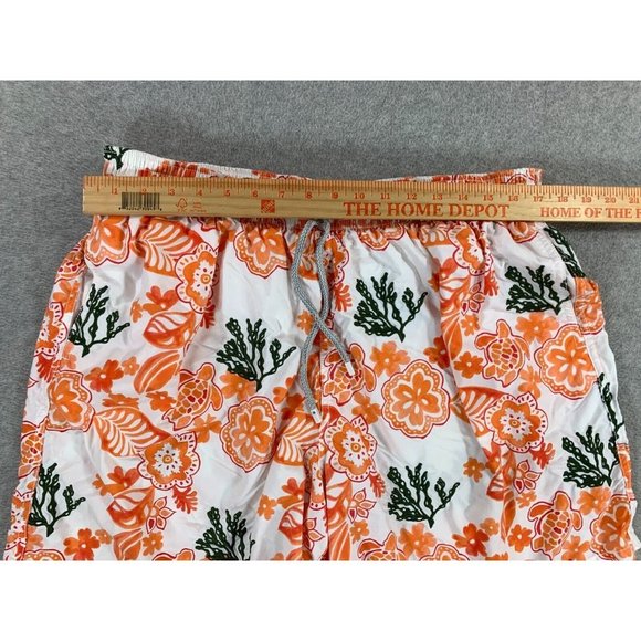 Vilebrequin Floral‎ Cotton Mesh Lined Swim Trunks (Men's 3XL) Orange - Picture 6 of 12